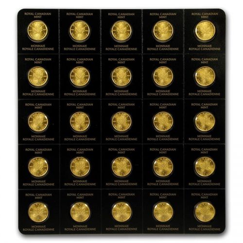 25 x 1 Maple Leaf gram goud