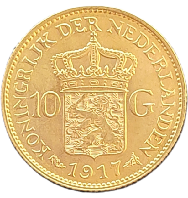 Gouden 10 gulden Wilhelmina 1917