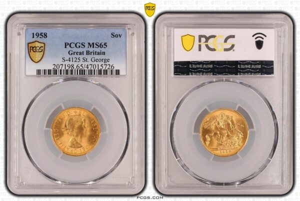 Gouden Sovereign 1958 MS65 PCGS