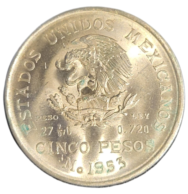 zilveren 5 Pesos 1951 t/m 1953