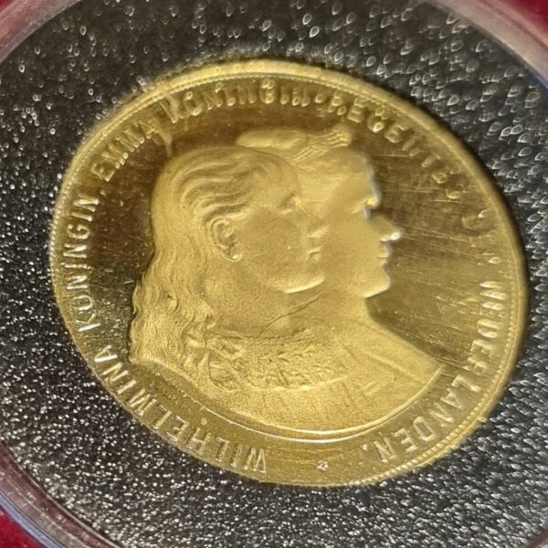 Gouden Penning (1890) Koningin Wilhelmina en Emma