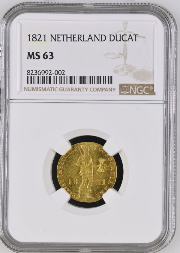 Dukaat 1821 Utrecht MS63 NGC