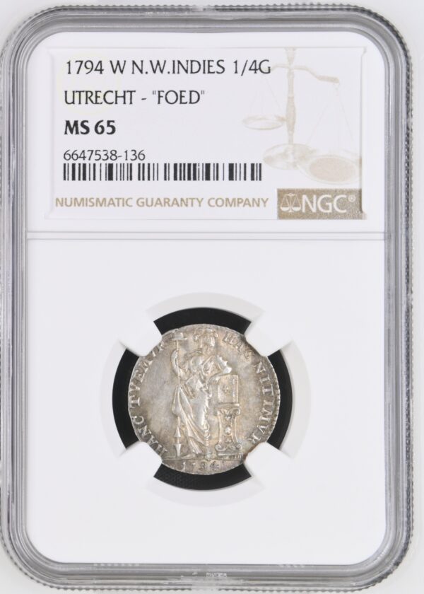 Nederland West-Indië - Utrecht 1/4 of kwart gulden 1794 "FOED" NGC MS65