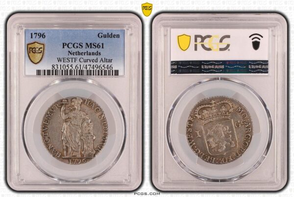 Bat.Republiek W.Friesland 1 gulden 1796 PCGS MS61
